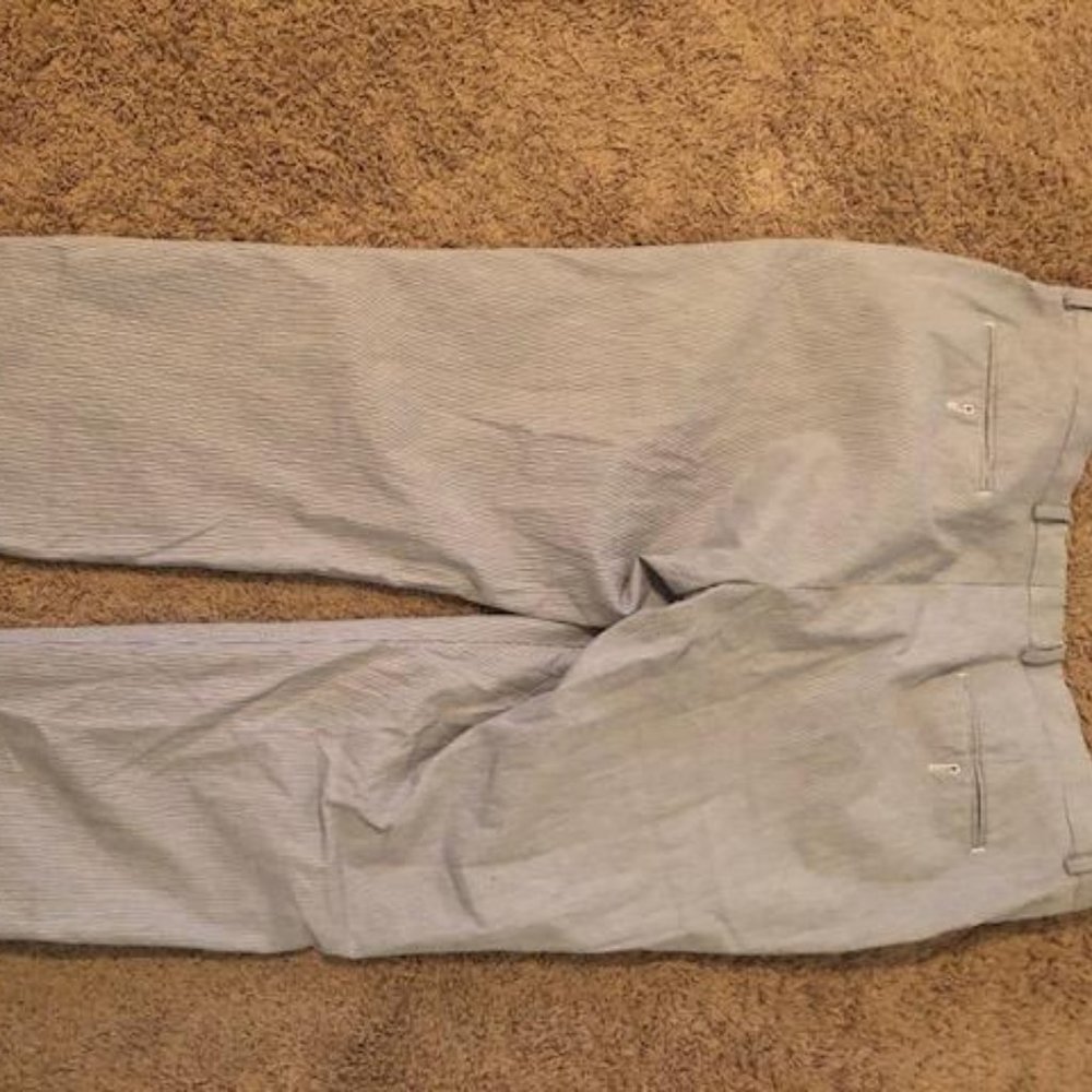 Mens Seersucker Blue White Pants 38 x 32 *Ex Cond*